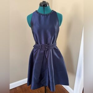 Taylor Navy Belted Mini Dress
